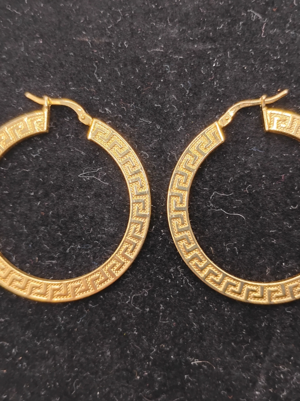 Retired Dolce Vita DV ITALY 18K GP Bronze Earrings Greek Key Design Detailed
